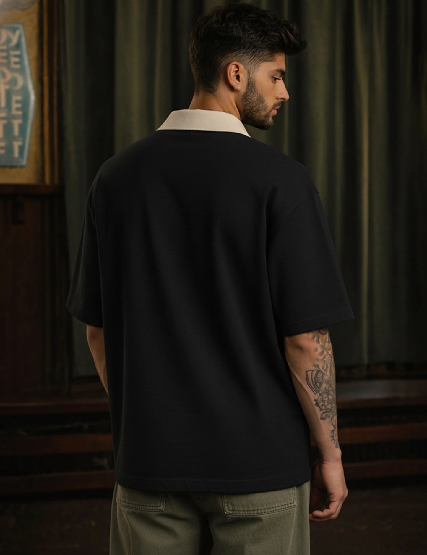 Force Signature Zip-Neck T-Shirt — Premium Black Edition