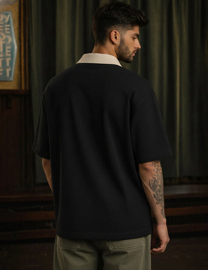 Force Signature Zip-Neck T-Shirt — Premium Black Edition